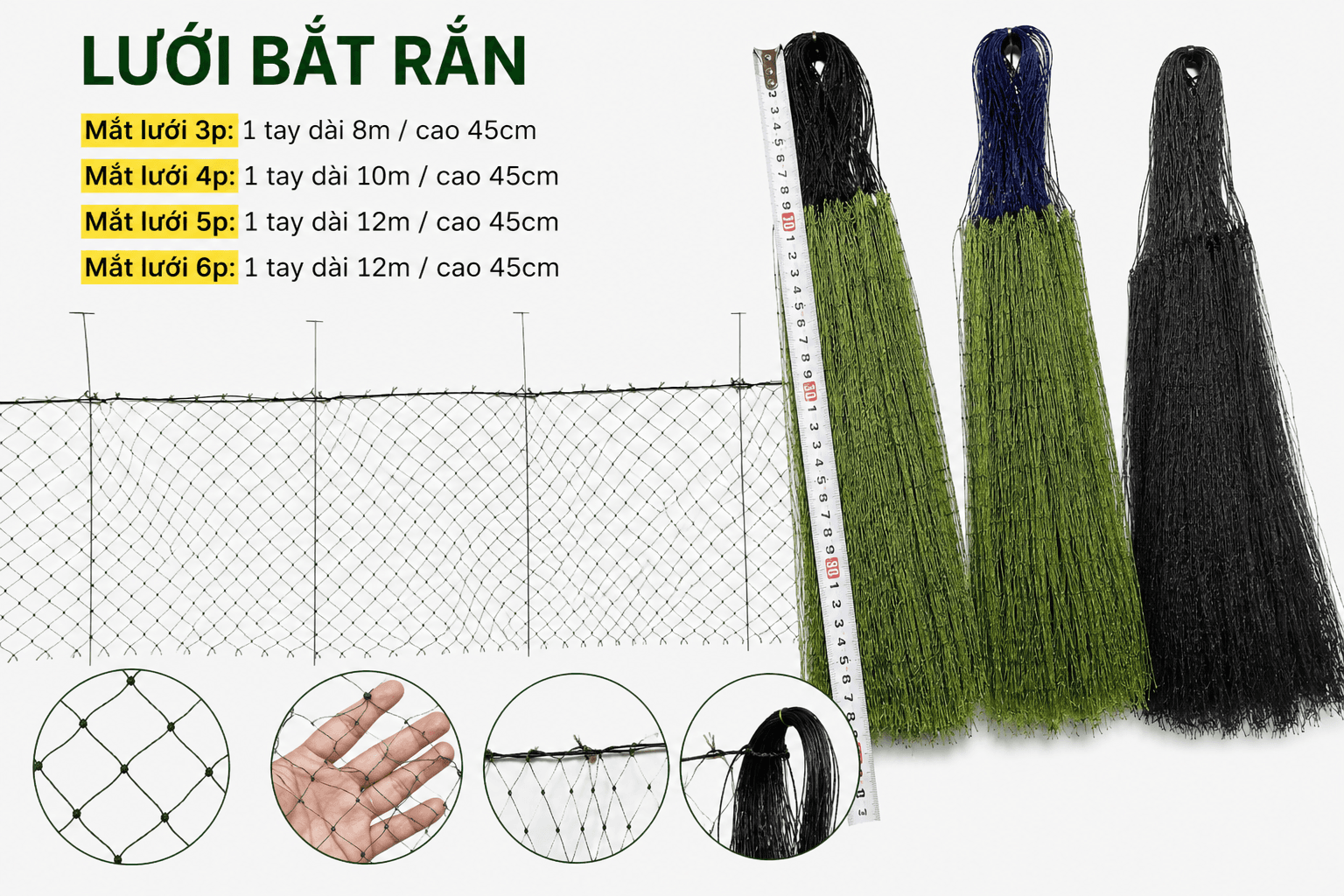 Vợt/lưới bắt rắn cỡ nhỏ: Khi nào nên dùng
